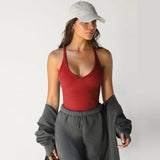 Sporty Style Tank Top Women Yoga Style Vest Solid Color Slim Fit Strapless Sportswear 2026 New Summer Dress up Female Clothing