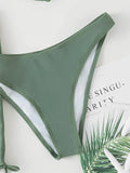 3 Pieces Padded Bikini 2026 Women & Drawstring Skirt Solid Swimsuit Sexy Swimwear Female Bathers Bathing Swimming Swim Suit