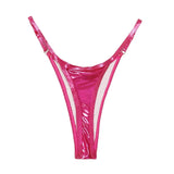 Sexy Micro Mini Bikini Bottoms High Waist Women Swimwear Thong Swimsuit Glossy Elastic Summer Brazilian Swim Trunks Beachwear