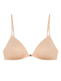 MOYISU French Style Triangle Bra Thin Strap Halter Neck Invisible Front Fastening Elegant Wireless Bralette Sophisticated AB Cup