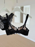 French Style U-Back Lace Minimizer Bra Set for Women | Big Bust Support Deep V Anti-Sagging | Sexy Summer Lingerie MOYISU Panty