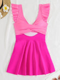 2026 Sexy Ruffle Swimsuit One Piece Hollow Swimwear Women Bathers Bathing Swimming Swim Suit Female Beachwear