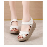 Women Comfortable Sandals Wedges Platform Ankle Strap Casual Orthotic Walking Sandals Orthopedic Arch Support 5cm heel