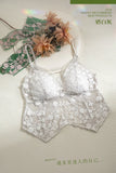 Summer French Lace Halter Bra Set Pure Sensual Beachwear Lightweight Mesh Bralette Backless Wirefree Comfort AU MOYISU Sexy Bra