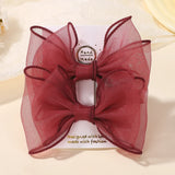BABY BOWS 2Pcs/lot 4.3inch Big Bows Double Layer Yarn Hair Clips Kids Hair Bangs Accessories Girls Fashion Dress Up Headdress