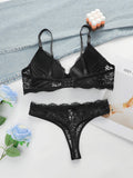 High Quality Simple And Sexy Lace Women's Push Up Two-piece Bra And Underwear A3107