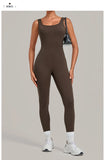 Summer Tight Yoga Jumpsuit Women Hollow Out Exposed Back Fitness Clothing Outwear Gym Running Workout Sports One Piece Suits