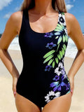 Summer Women One-piece Suit Swimwear Sexy Deep U Neck Bodysuit Racing Swimsuit Beachwear High Waist Monokini Holiday Look XXXXL