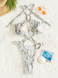 Sexy Tummy Cut Out Halter Women Thong Swimwear One Piece Swimsuit Female High Cut Monokini Rings Bathing Suit Swim Beach Wear