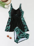 Strappy Printed Tankini 2026 Large Plus Size Swimsuit Women Beach Dress Swimwear Female Bathers Bathing Swimming Swim Suit 4XL