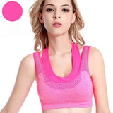 6 Colors Sports Bra Women Cross Hollow Back Gym Jogging Crop Top Female Tops Yoga Fitness Shockproof Vest Sport Bras for Women