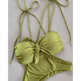 Sexy Halter Micro Bikini 2024 Women Swimsuit Female Swimwear Thong Bikinis Set Brazilian Beach Wear Bathing Suit Biquini