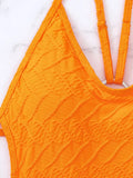 Wrinkled Criss Cross Backless Female Swimsuits One Piece Swimsuit Women Thong Swimwear High Cut Monokini Bathing Suit Swim Lady