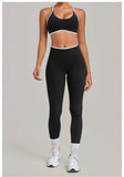 Women's Seamless Yoga Sets Sports Fitness Gym Sleeveless Vest Hip-lifting Slim Fit Pants Suits Running Training Workout Sets