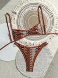 2026 Sexy Printed Crochet Bikini Female Swimsuit Women Swimwear Two-pieces Bikini Set High Leg Cut Bather Bathing Suit Swim Lady