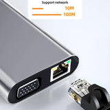 4K 30Hz USB C Docking Station Type C to HDMI-compatible VGA RJ45 Adapter USB 3.0 HUB Splitter For Laptop Macbook Air M1 iPad Pro