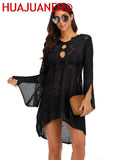 Sexy Cover Up Bikini Women Swimsuit Cover-up Beach Bathing Suit Beach Wear Knitting Swimwear Mesh Beach Dress Tunic Robe