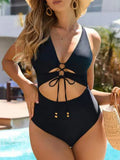 2026 Hollow Drawstring Swimsuit Women One Piece Leopard Swimwear Female Solid Bathers Bathing Swimming Swim Suit Beachwear XXL