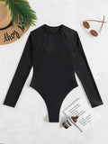 New Long Sleeve G String Diamond Bikini Female Backless Swimwear One Piece Swimsuit Women Monokini Sexy Bather Bathing Suit Swim