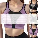 Women Sports Bra Sheer Mesh Patchwork Racerback Yoga Bra Breathable Quick Dry Workout Crop Top Gym Running Fitness Underwear