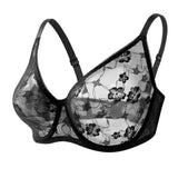 Ultra Thin Plus Size Womens Underwire Support Bra Adjustable Straps No Padding Comfort Leisure Sexy Brassiere