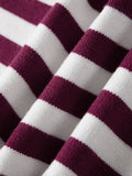 Women Spring Summer Striped Knit Shorts Slim Fold Over Low Rise Mini Shorts for Daily Office Party Club