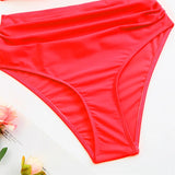 Push Up Bikinis 2026 Women High Waist Swimsuit Solid Strappy Swimwear Female Summer Beachwear Swimming Bathing Swim Suit