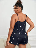2 Pieces Pajamas Set for Women Sleepwear Loose Crop Tops+Shorts Suit Loungewear Home Clothes Plus Size 3XL 4XL 5XL