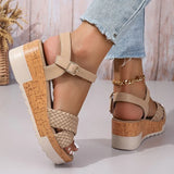 Women's Braided Platform Sandals 2025 Summer Chunky Wedges Gladiator Sandals Woman Ankle Straps Vacation Casual Beach Sandles