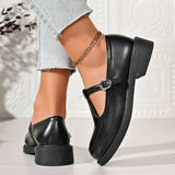 Vinatge T-Strap Med Heels Mary Jane Shoes Women Korean Buckle Strap Pu Leather Pumps Woman British Style Platfrom Student Shoes