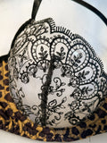 A Black Sexy Lingerie Set, Combining Leopard Print and Floral Patterns, Combining Allure and Sensuality ZA825120