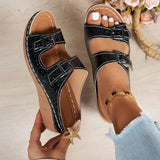 Lightweight Double Buckle Platform Sandals Women Gold Silver Summer Wedge Heeled Sandals Woman Open Toe Thick Sole Sandles 2026
