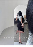 Korean Pure Desire Style Sexy OL High Waist Back Slit Mid Length Skirt Belt School Girl Uniform Fashion Women Mini Skirts UJR8
