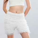 Fashion Women Ladies Solid Lace Frilly Ruffle Knicker Underwear Short Pants Safety Shorts