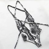 Long Strap Wrap Around Swim Suit For Women Swimwear One Piece Swimsuit Female Bather Snake Print Bathing Suit Beach V852SW