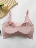 wire-free Soft Pink Women's Seamless Wireless Bra Comfortable Fit Invisible Underwear with Removable Pads for Sports Yoga Q011