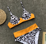 2026 Sexy Bikini Women Swimwear Swimsuit Push Up Leopard Patchwork High Waist Bikinis Set Bathing Suit Beach Bikini Taille Haute