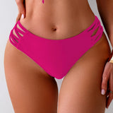 Women's Low Rise Cutout Swim Bottoms Solid Color Summer Beachwear Separate Swimsuit Bottom Female Brazilian Bikini Trunks 2026