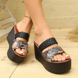 2026Trend Summer High Heel Women Sandals Big Size Open Toe Beach Shoes Fashion Comfortable Wedge Heel Slippers Slides Women