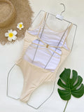 Sexy Solid Color Thick Strap One-Piece Biquini Summer Set Women Ladies Woman Swimsuit Hot Minimalist Slim Fit Fashion Mature