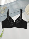 Women's sexy plus size lingerie mesh see through sexy French thin style solid color gathering push up sexy bra MR3442