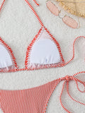 Halter Triangle String Bikinis 2026 Women Sexy Striped Swimsuit Ruffle  Swimwear Female Bathers Bathing Swimming Swim Suit