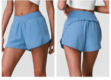 Summer Breathable Yoga Shorts V High Waist Pocket Loose Sports Pants Quick Drying Hip Lifting Running Training Fitness Shorts