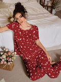 Women's Sleepwear New Loose Pajamas Floral Short-sleeved Trousers Loungewear Casual Wear Two-piece Set Pijamas Pyjamas Women