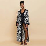 2026 Women Swimsuit Beach Cover Up dress Sleeve Kaftan Beach Tunic Long Pareos Bikinis Cover ups Summer Robe Plage Beachwear
