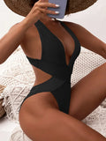 Scrunch Butt Swimsuits Deep V Neck Cross Backless One Piece Swimsuit Women Swimwear Female Monokini High Cut Bathing Suit Swim