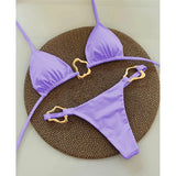 Sexy Halter Micro Bikini 2025 Women Swimsuit Solid Swimwear Thong Bikinis Set Brazilian Beach Wear Bathing Suit Biquini Female