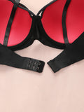 Hot Selling Women's Sexy Gathering Anti Sagging Black Lace Flower Contrasting Design With Double Buckle Adjustable Bra A2427