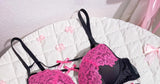 MOYISU New Release Contrast Bra Set | Demure & Sexy French Lace Bralette | Accentuates Small Chest Curves | Breathable Lingerie