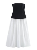 Foridol White Black New in Long Dress Women Summer Off Shoulder Strapless Casual Party Beach Midi Dress 2025 Elegant Sundress